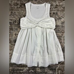 Pilcro Anthropologie White Bow Front Tank Top Womens‎ Medium Excellent Condition